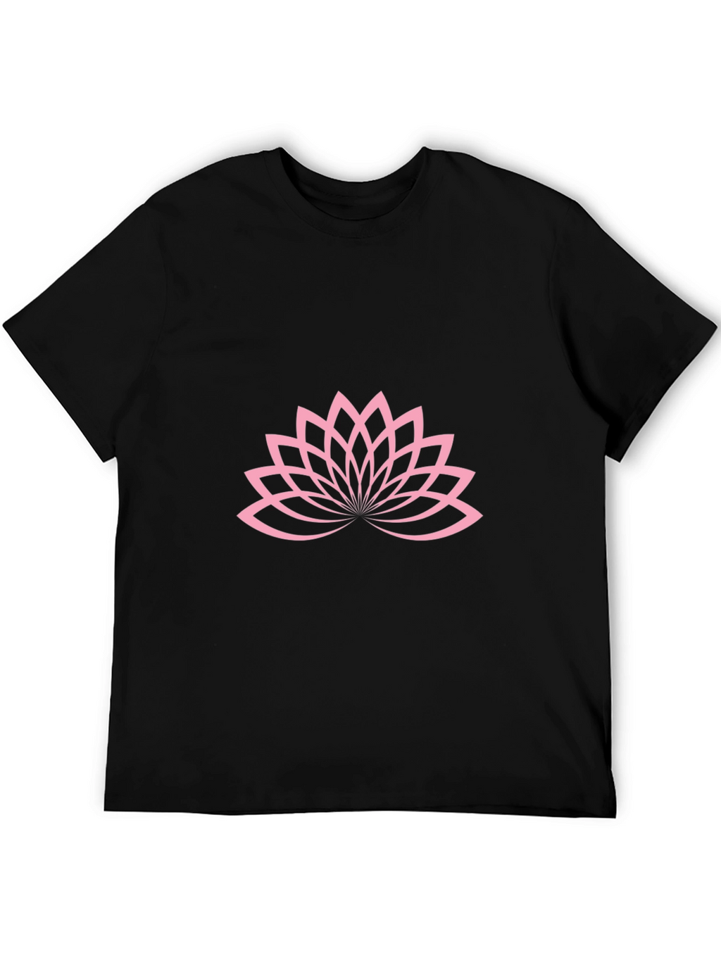 Lotus Blossom Graphic Tee - Black Cotton T-Shirt