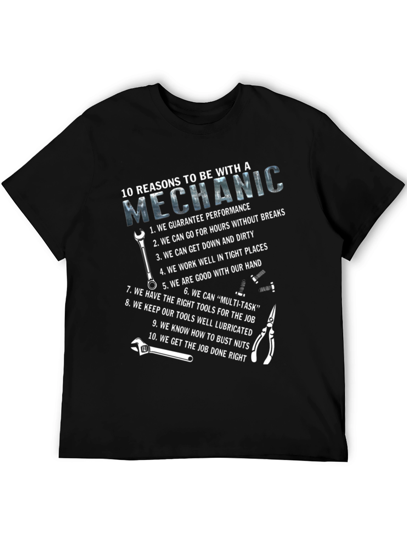 10 Reasons Mechanic T-Shirt - Performance Tools Humor