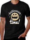 Halloween Time Black T-Shirt Pumpkin Design