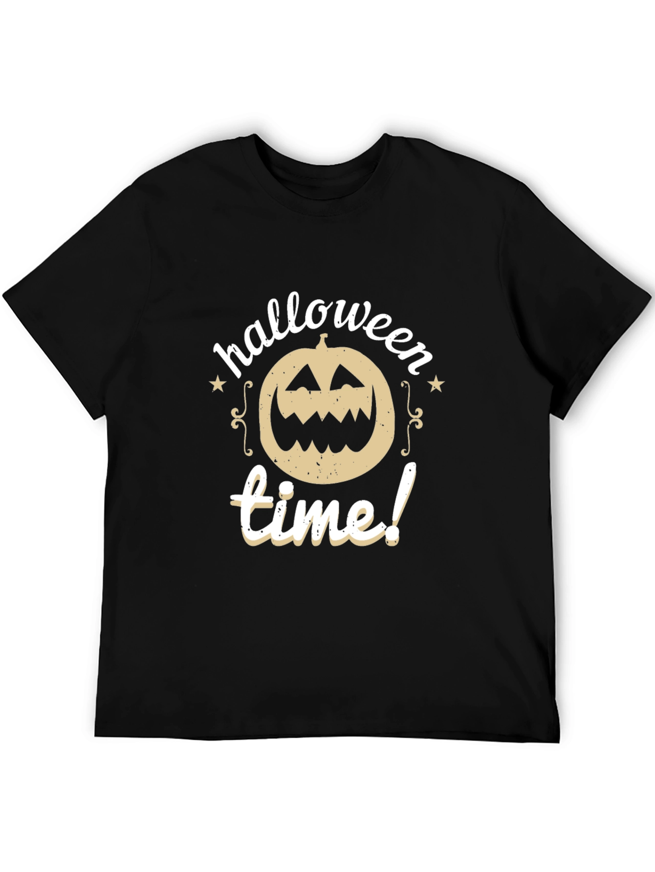 Halloween Time Black T-Shirt Pumpkin Design