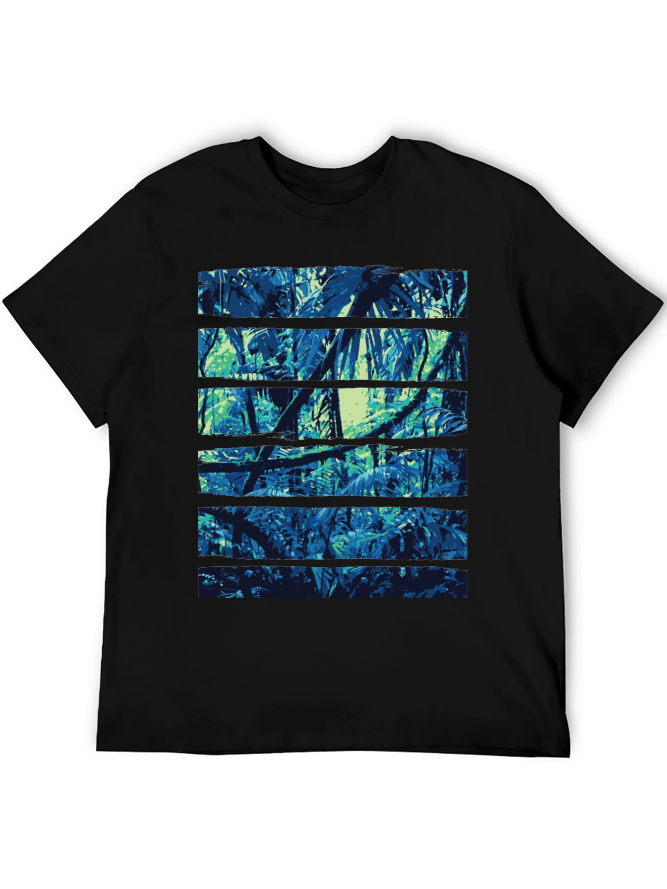 Jungle Print Black T-Shirt