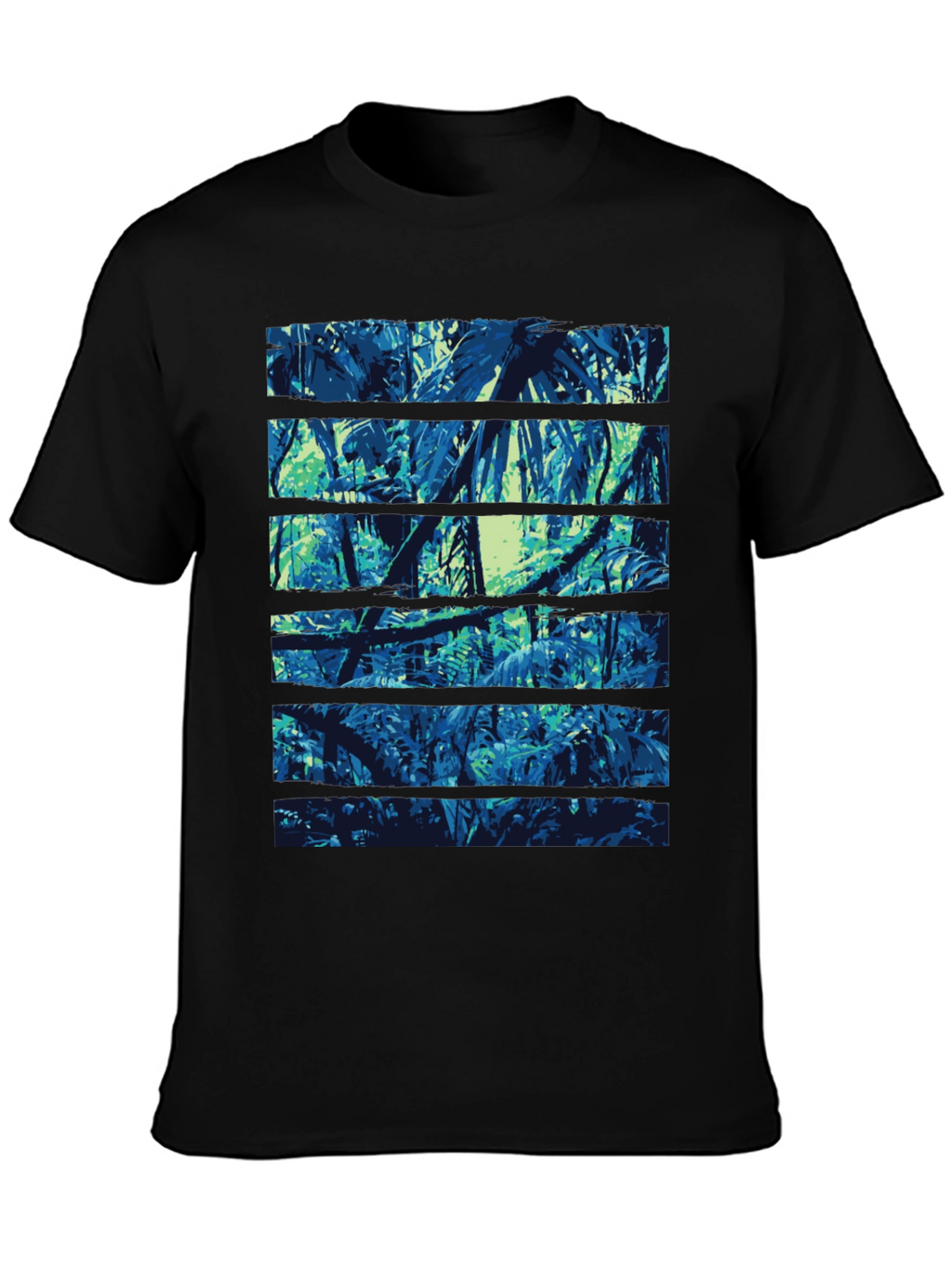 Jungle Print Black T-Shirt