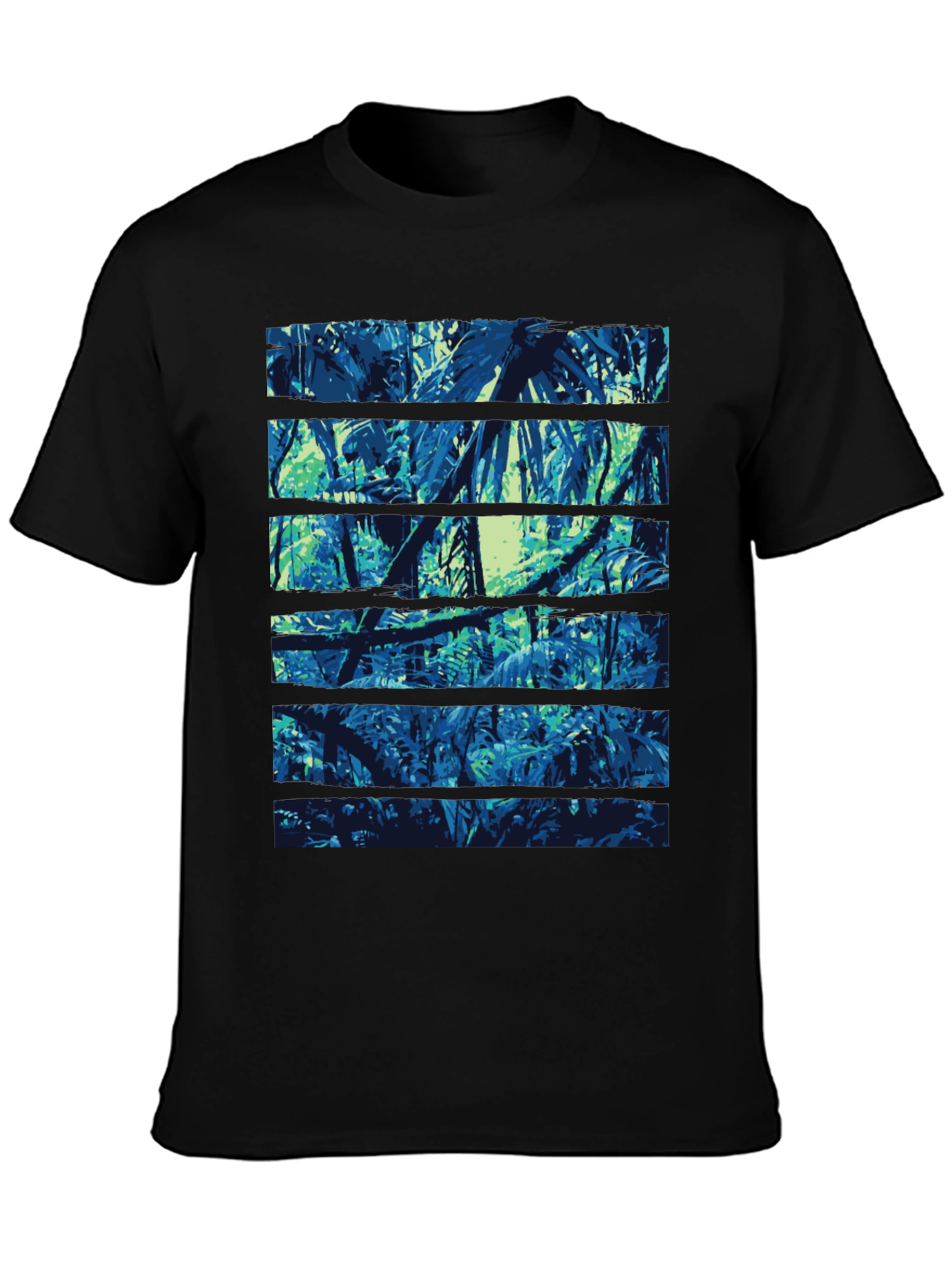 Jungle Print Black T-Shirt