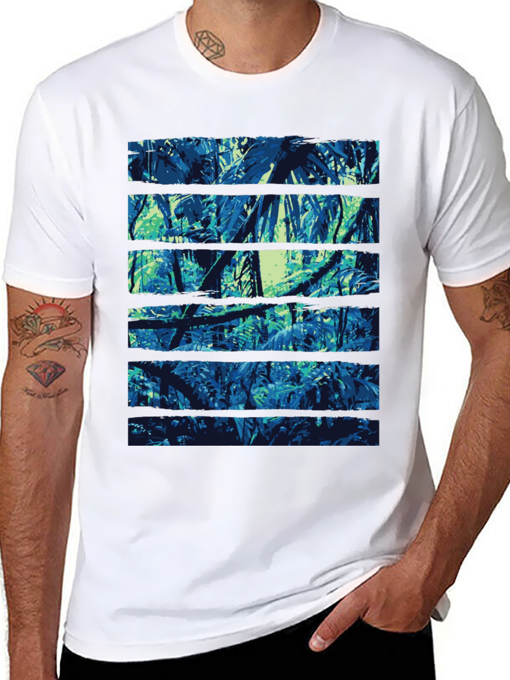 Jungle Print Black T-Shirt