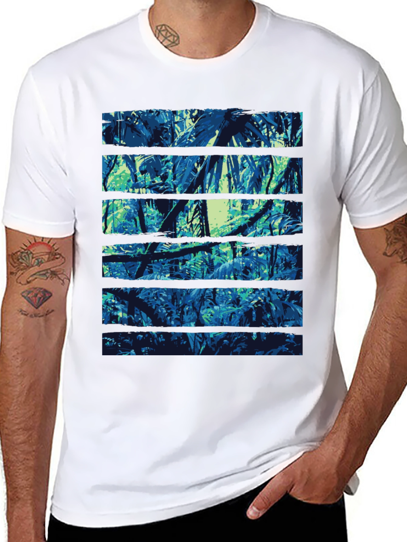 Jungle Print Black T-Shirt