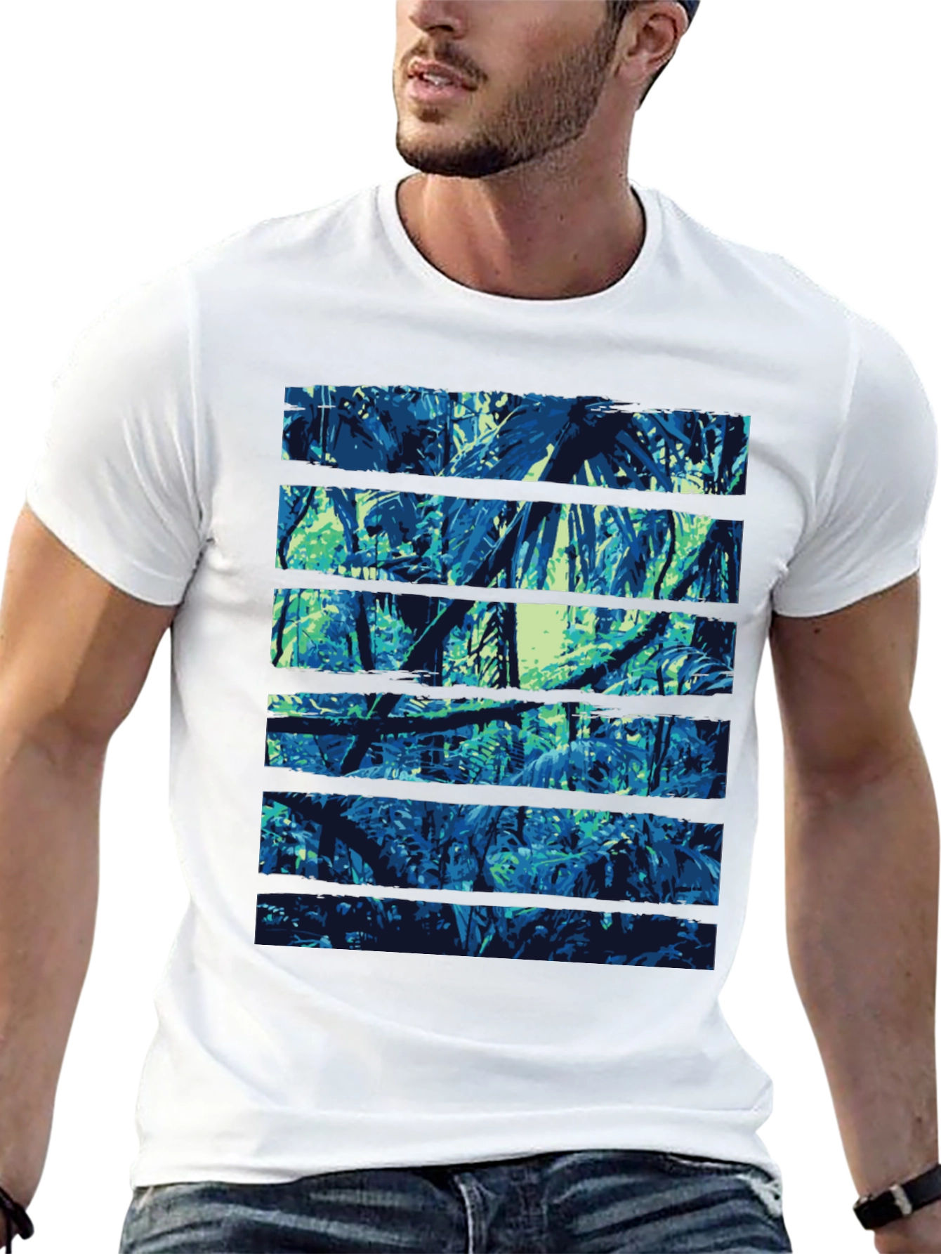 Jungle Print Black T-Shirt