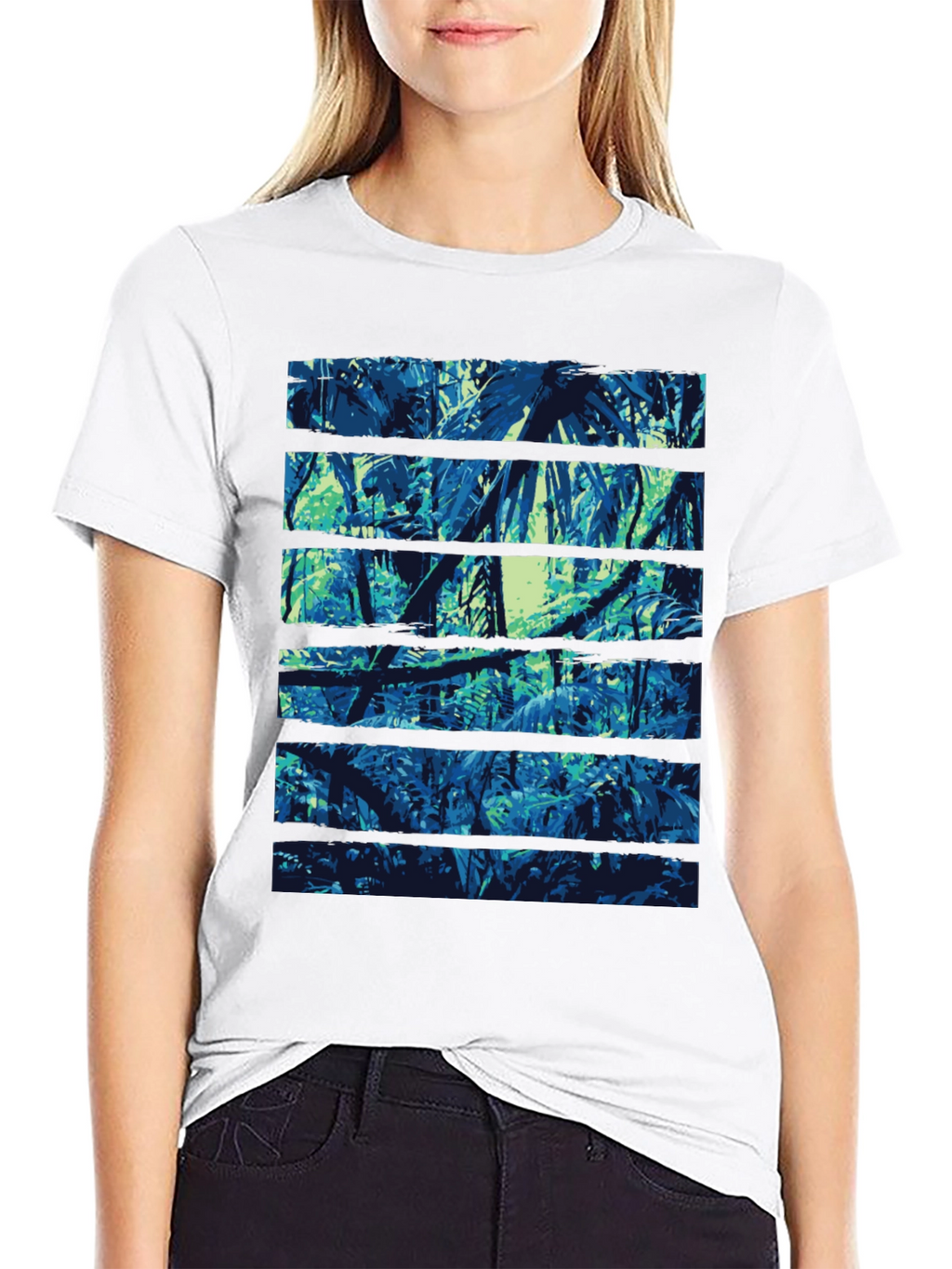 Jungle Print Black T-Shirt