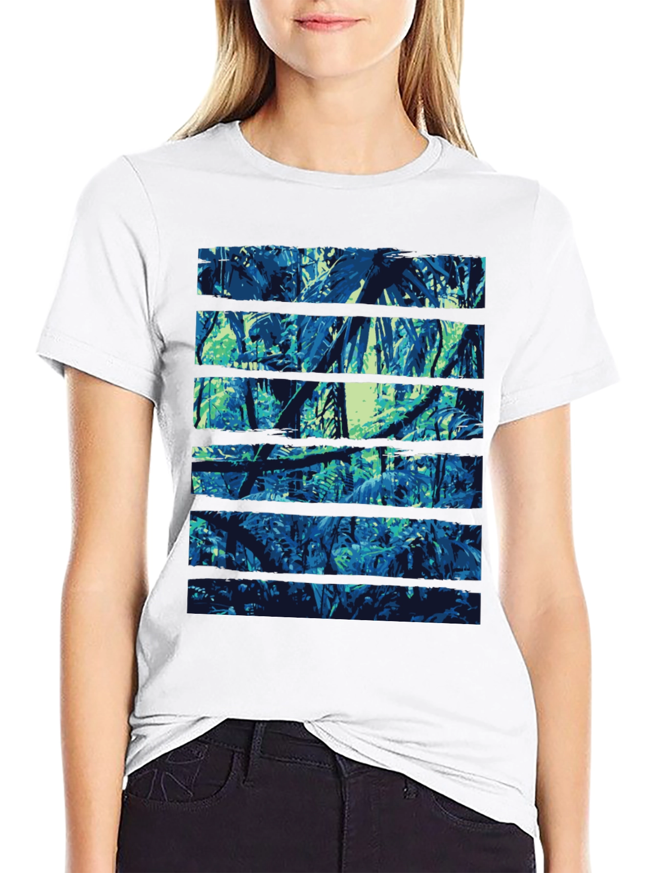 Jungle Print Black T-Shirt