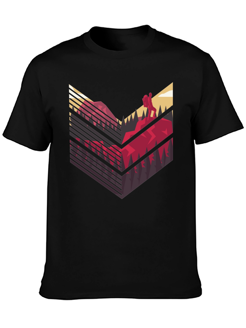 Mountain Hike Graphic Tee - Black Casual Shirt