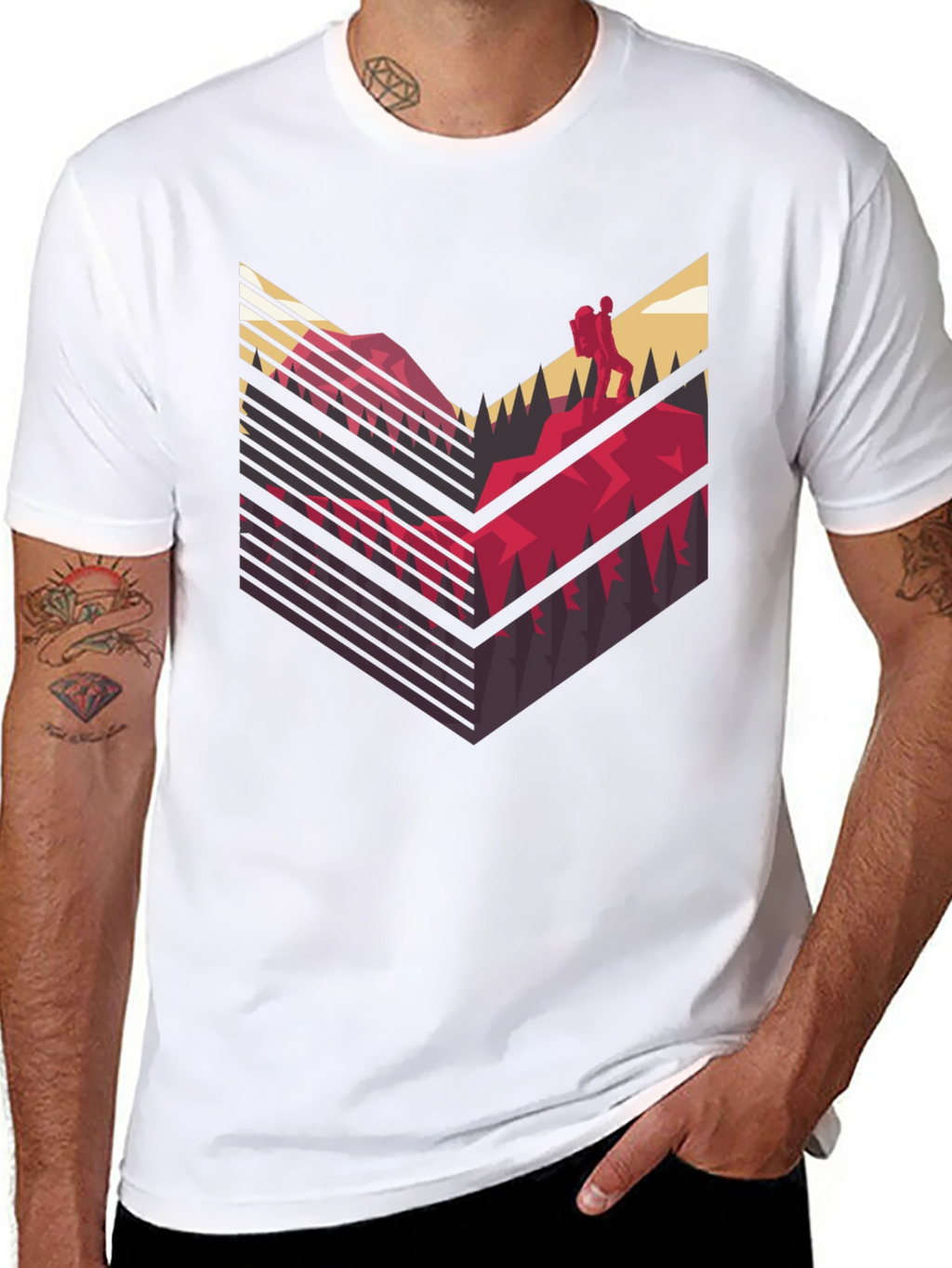 Mountain Hike Graphic Tee - Black Casual Shirt