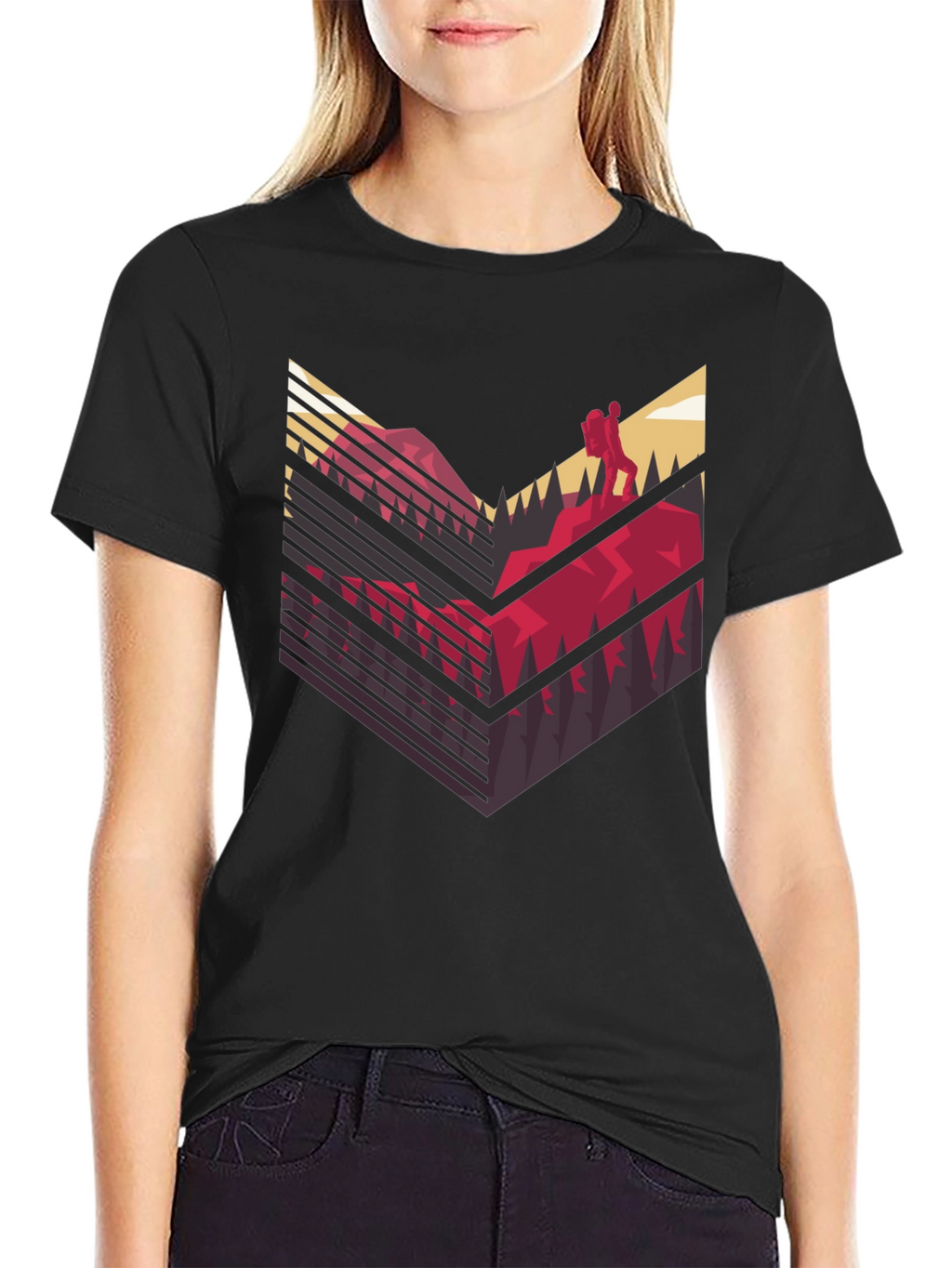 Mountain Hike Graphic Tee - Black Casual Shirt