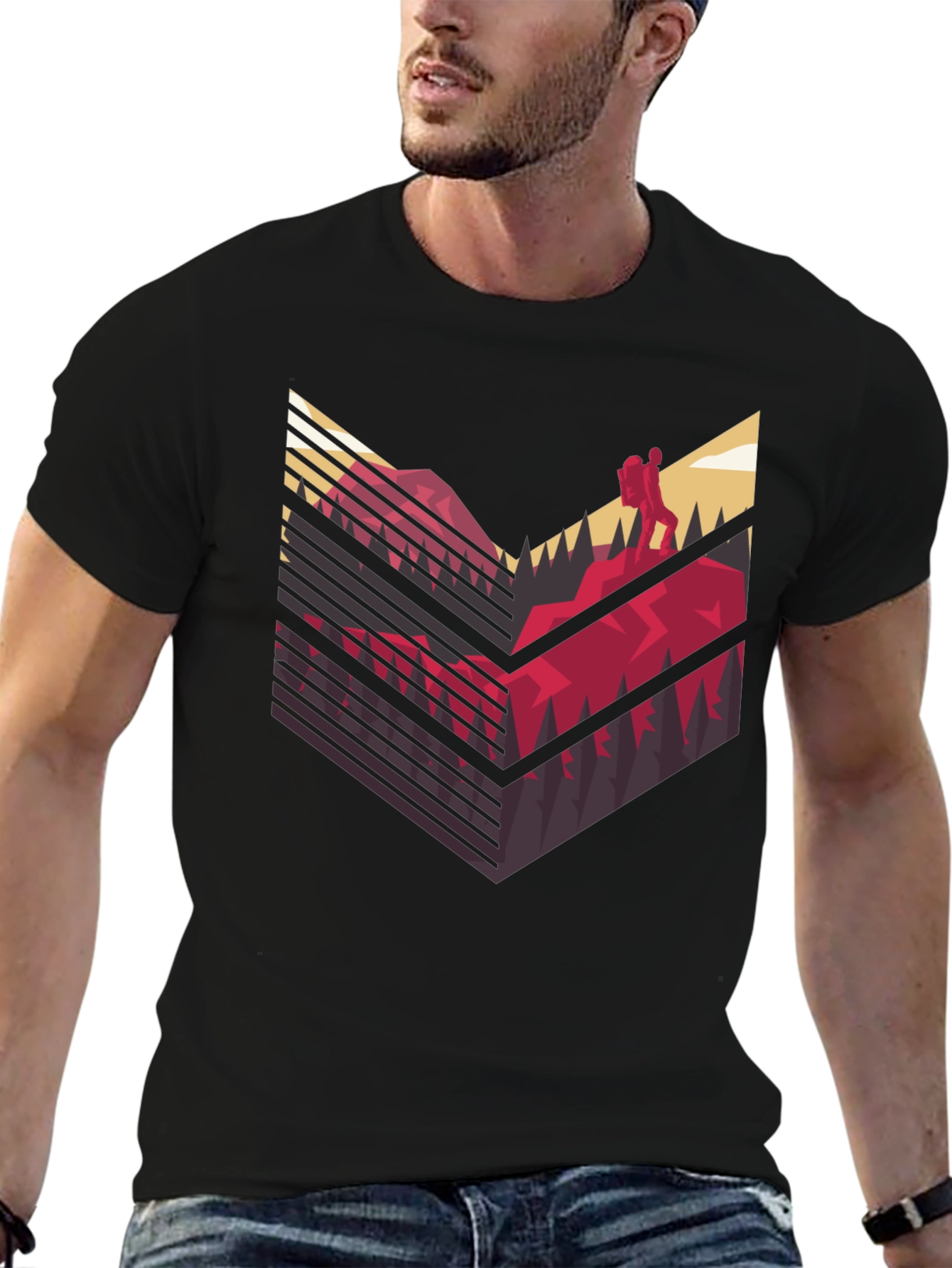 Mountain Hike Graphic Tee - Black Casual Shirt
