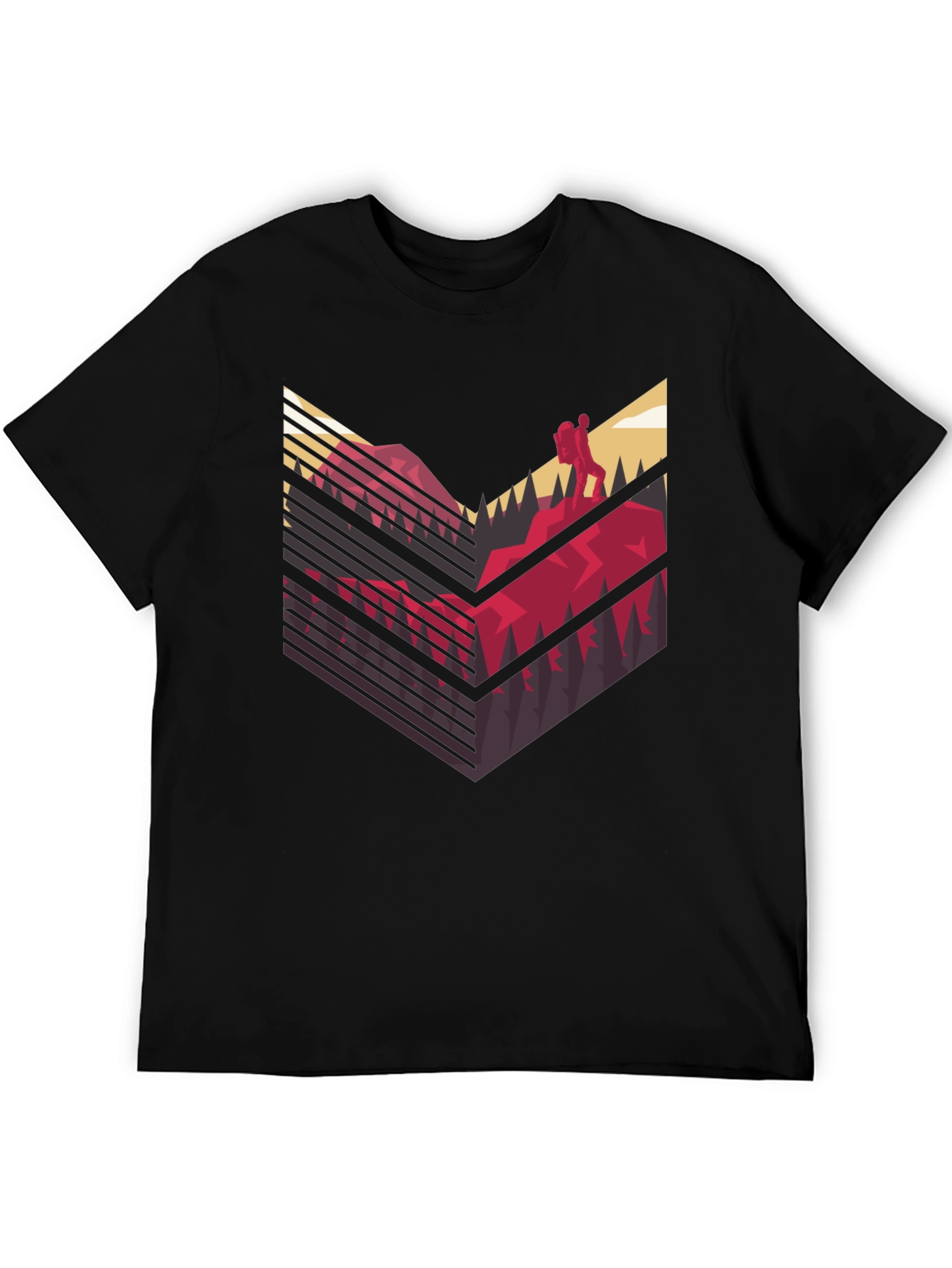 Mountain Hike Graphic Tee - Black Casual Shirt