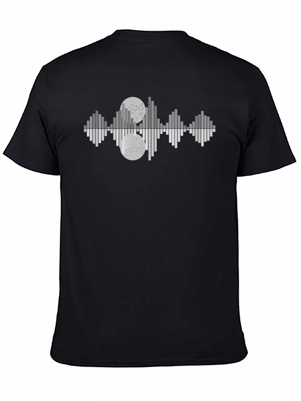 Abstract Sound Wave T-Shirt - Black