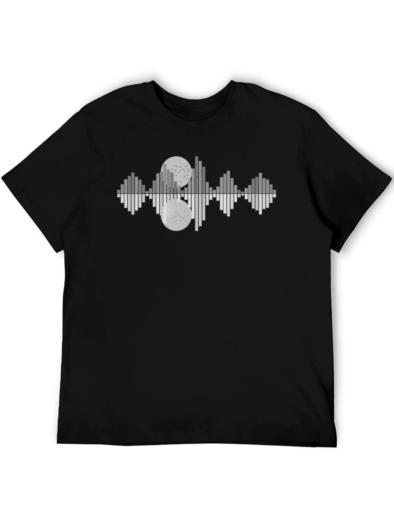 Abstract Sound Wave T-Shirt - Black
