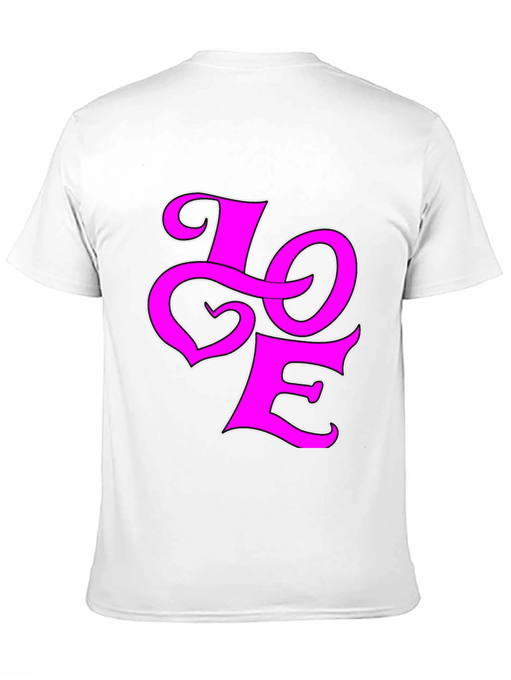 Love Graphic Tee - Pink on Black Cotton Shirt
