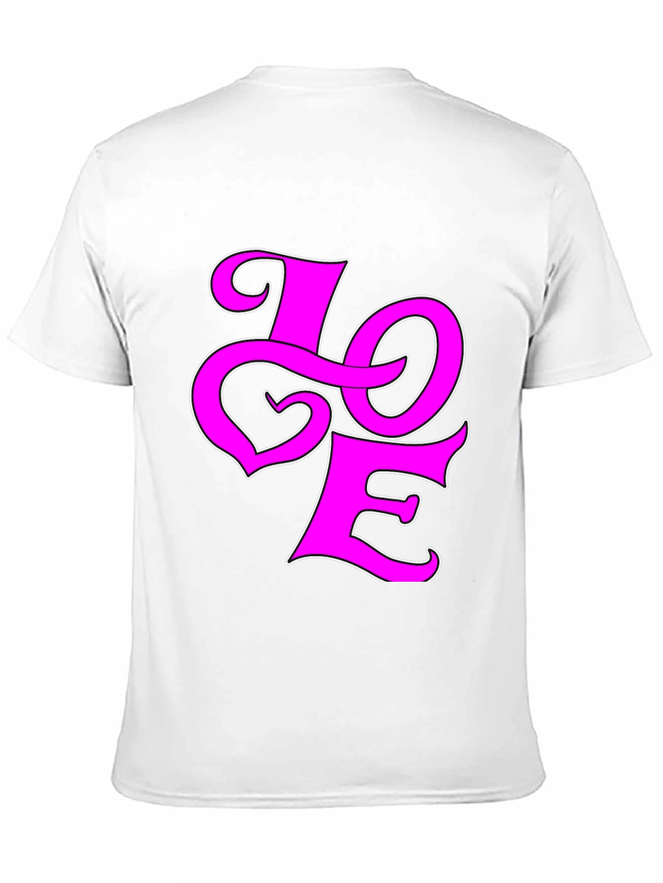 Love Graphic Tee - Pink on Black Cotton Shirt