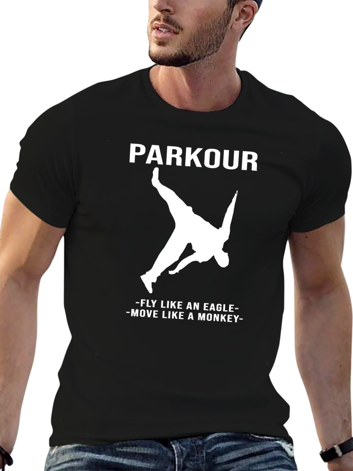 Parkour T-Shirt - Fly Like an Eagle Move Like a Monkey