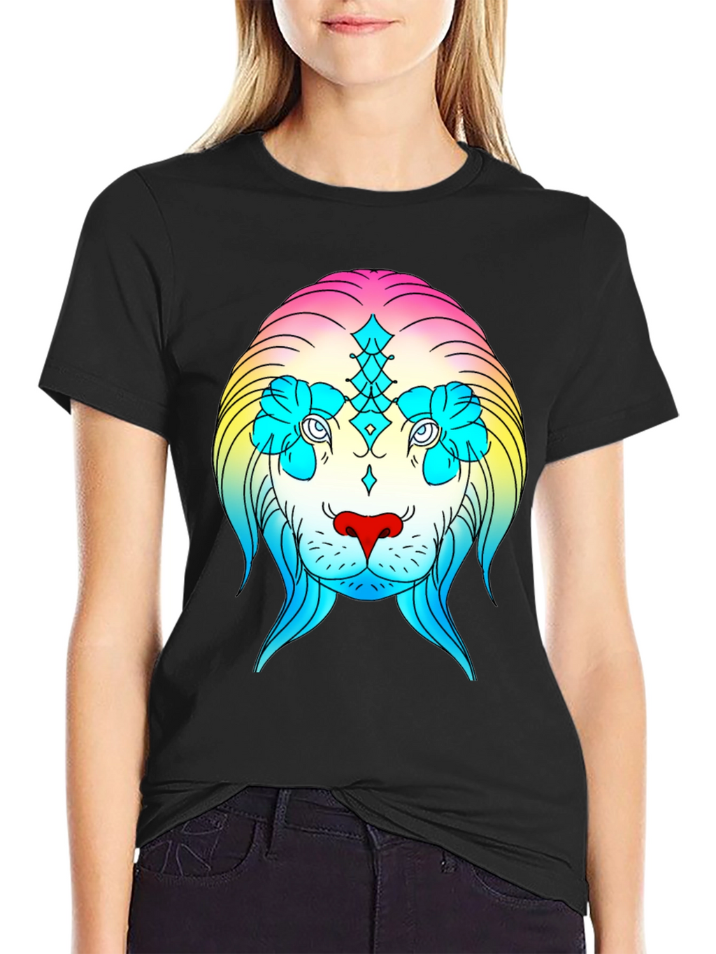 Rainbow Lion Graphic Tee - Stylish Streetwear