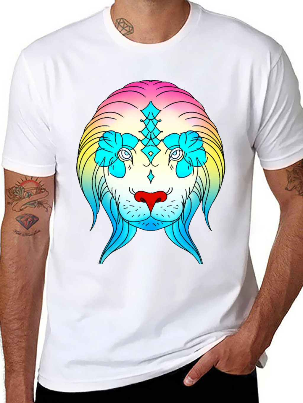 Rainbow Lion Graphic Tee - Stylish Streetwear