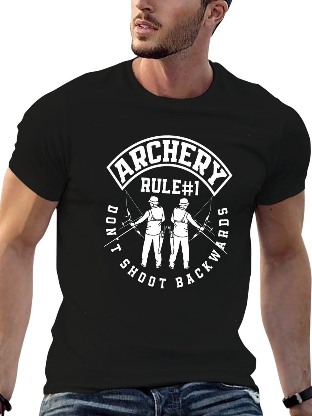 Archery Rule #1 T-Shirt - Dont Shoot Backwards