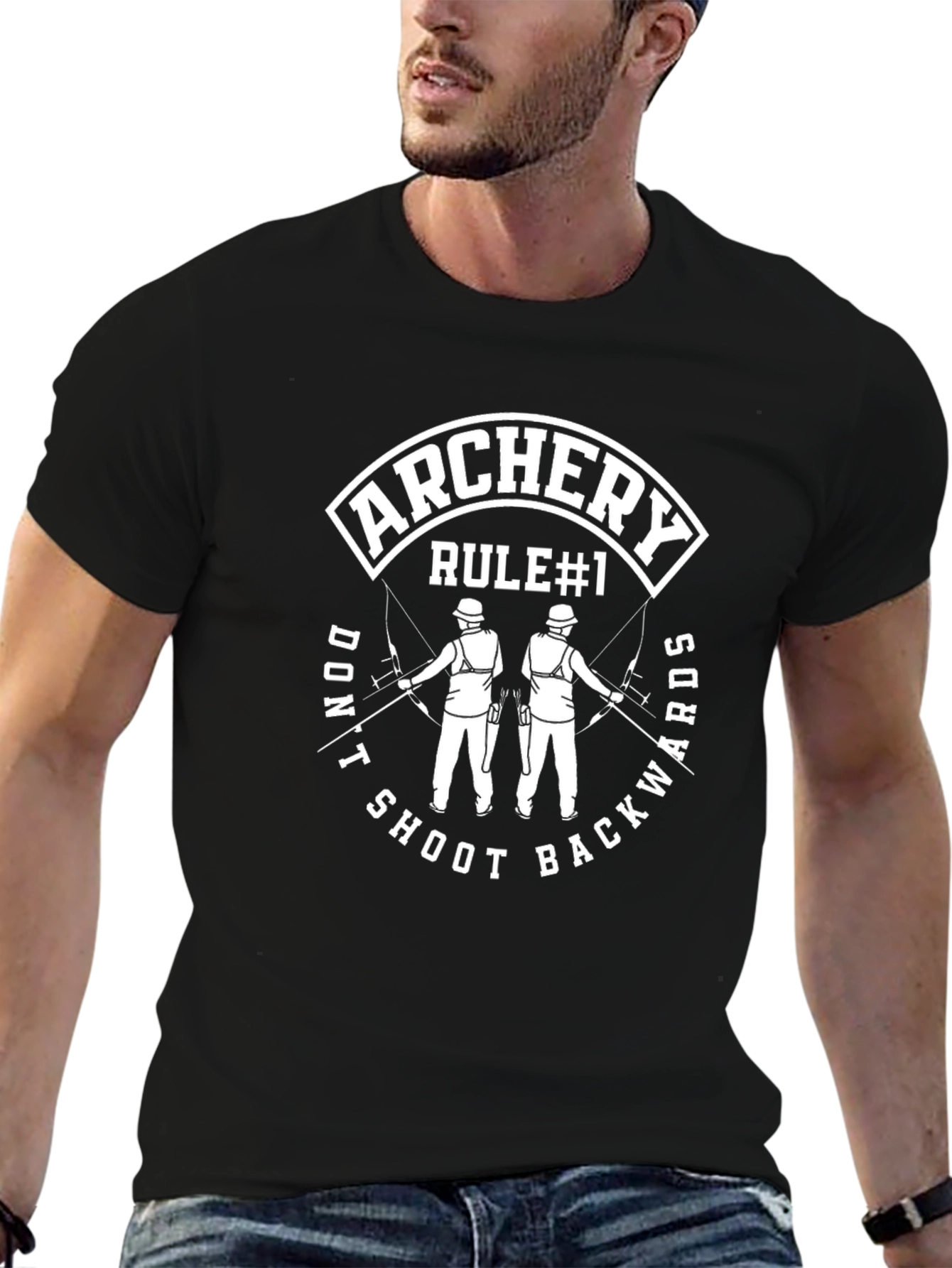Archery Rule #1 T-Shirt - Dont Shoot Backwards