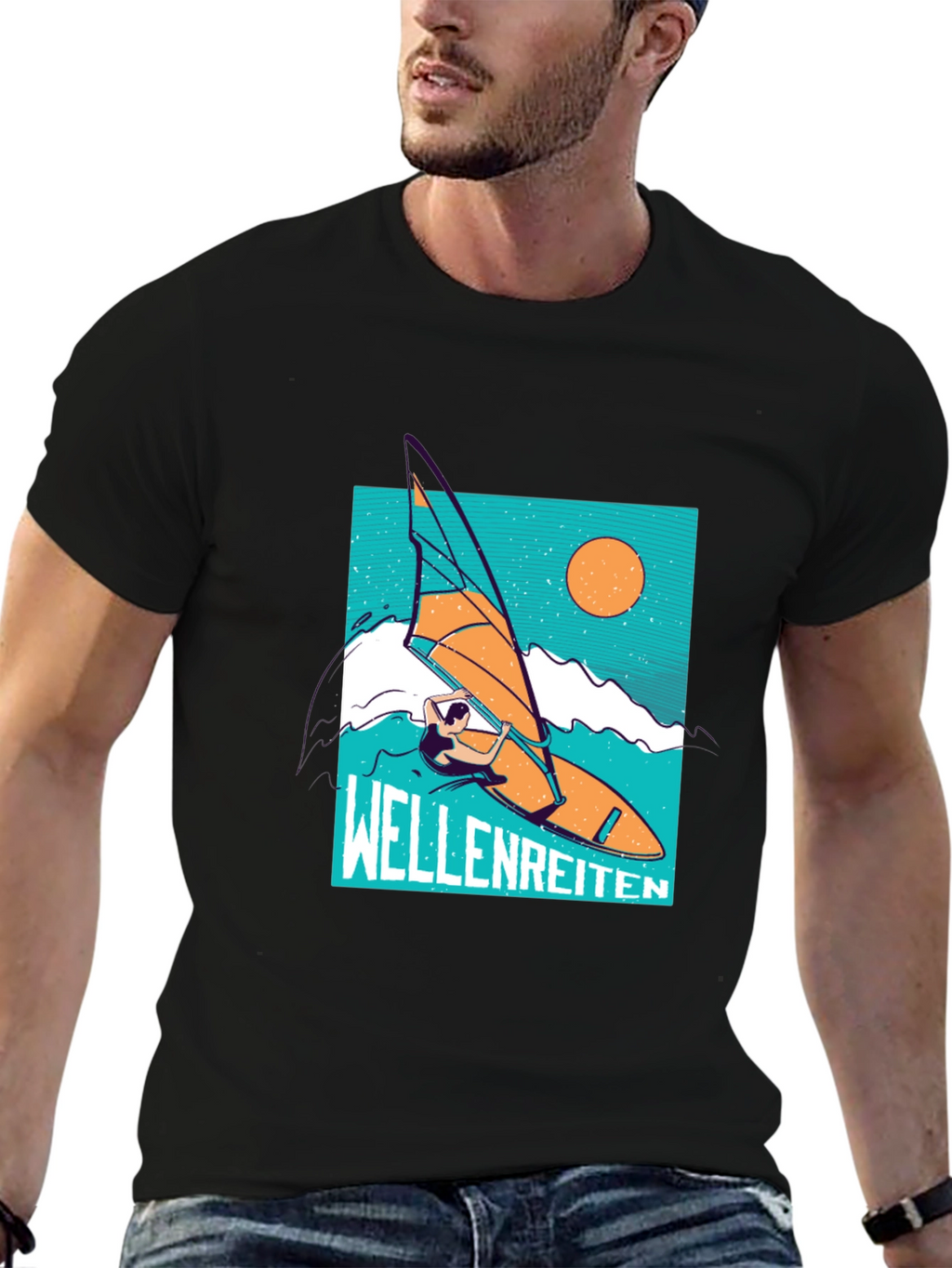 Wellenreiten T-Shirt - Black Graphic Tee