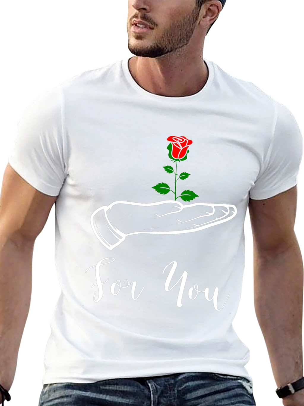 For You Rose Graphic Tee - Black