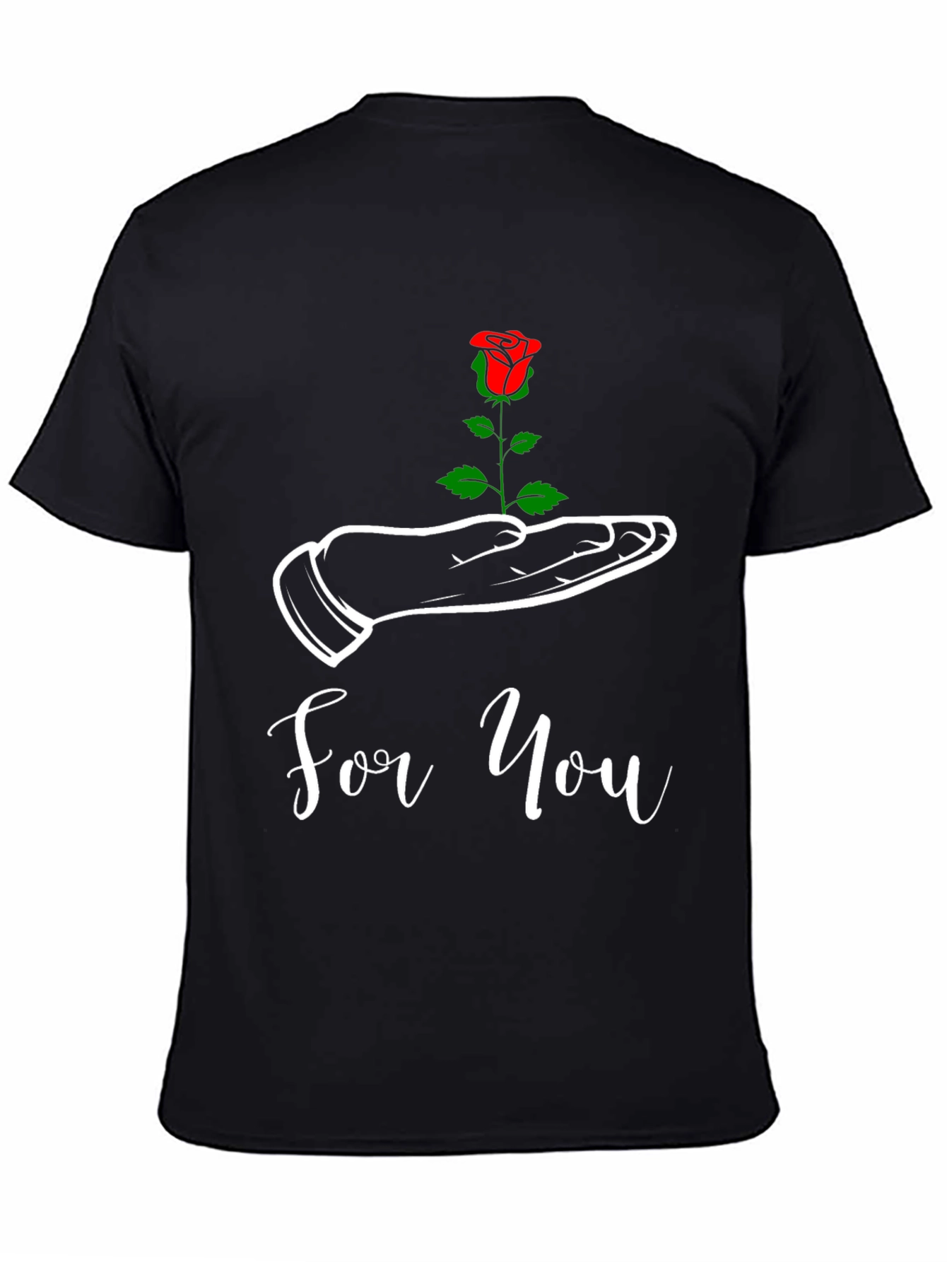 For You Rose Graphic Tee - Black