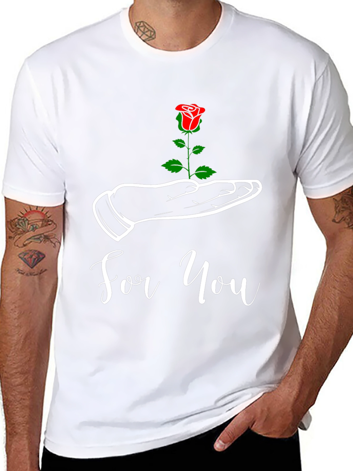 For You Rose Graphic Tee - Black