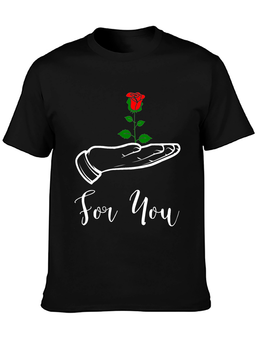For You Rose Graphic Tee - Black