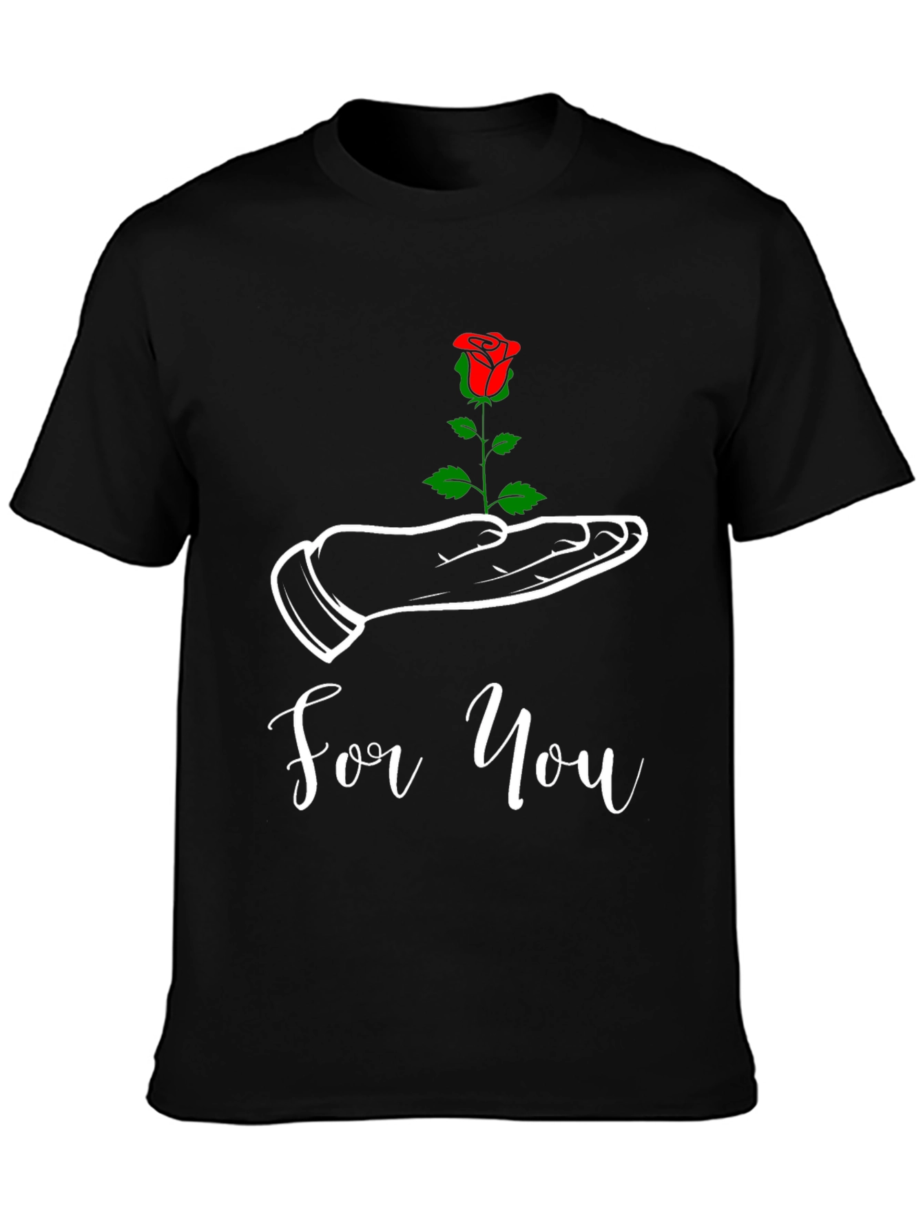 For You Rose Graphic Tee - Black
