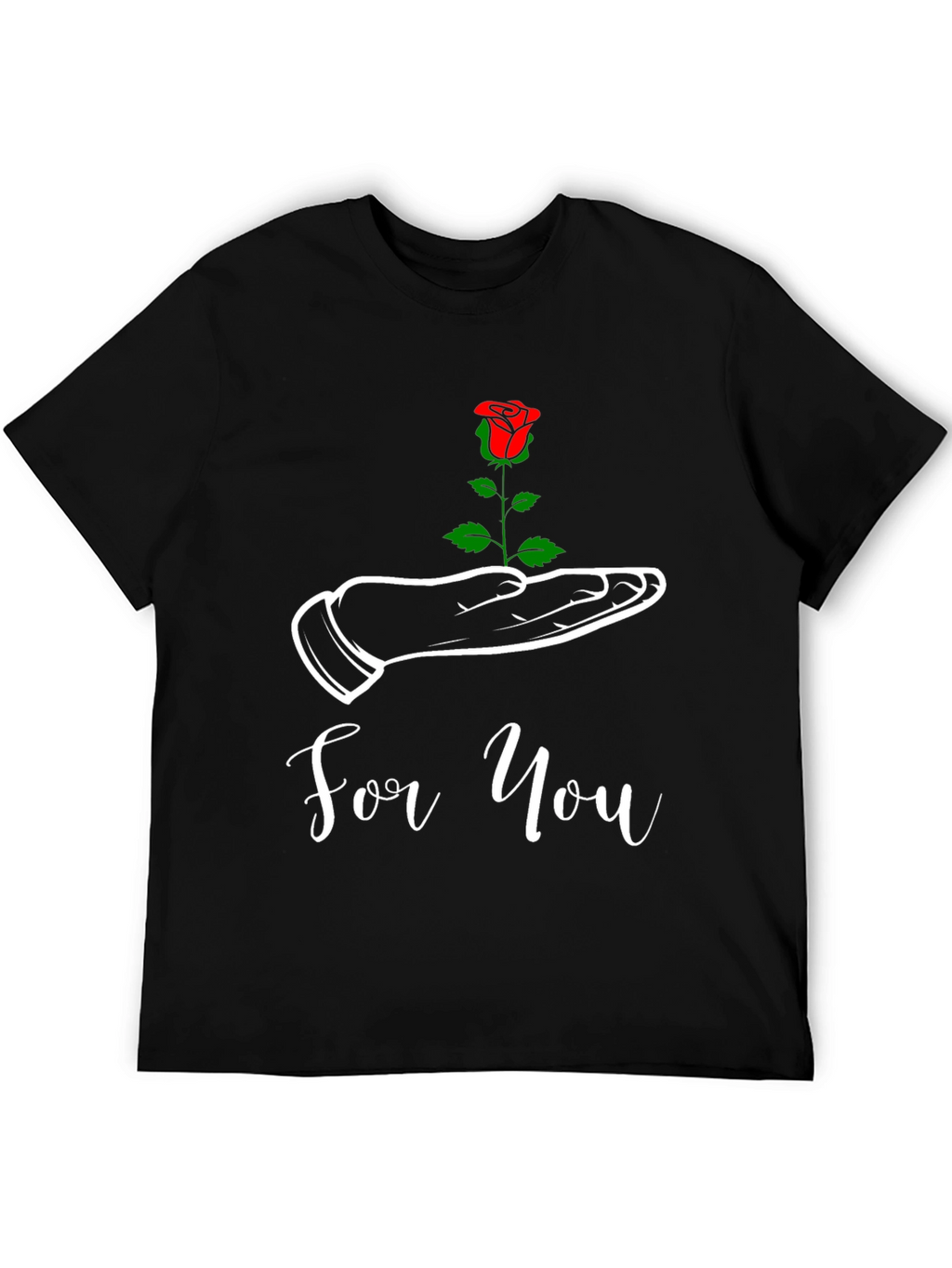 For You Rose Graphic Tee - Black