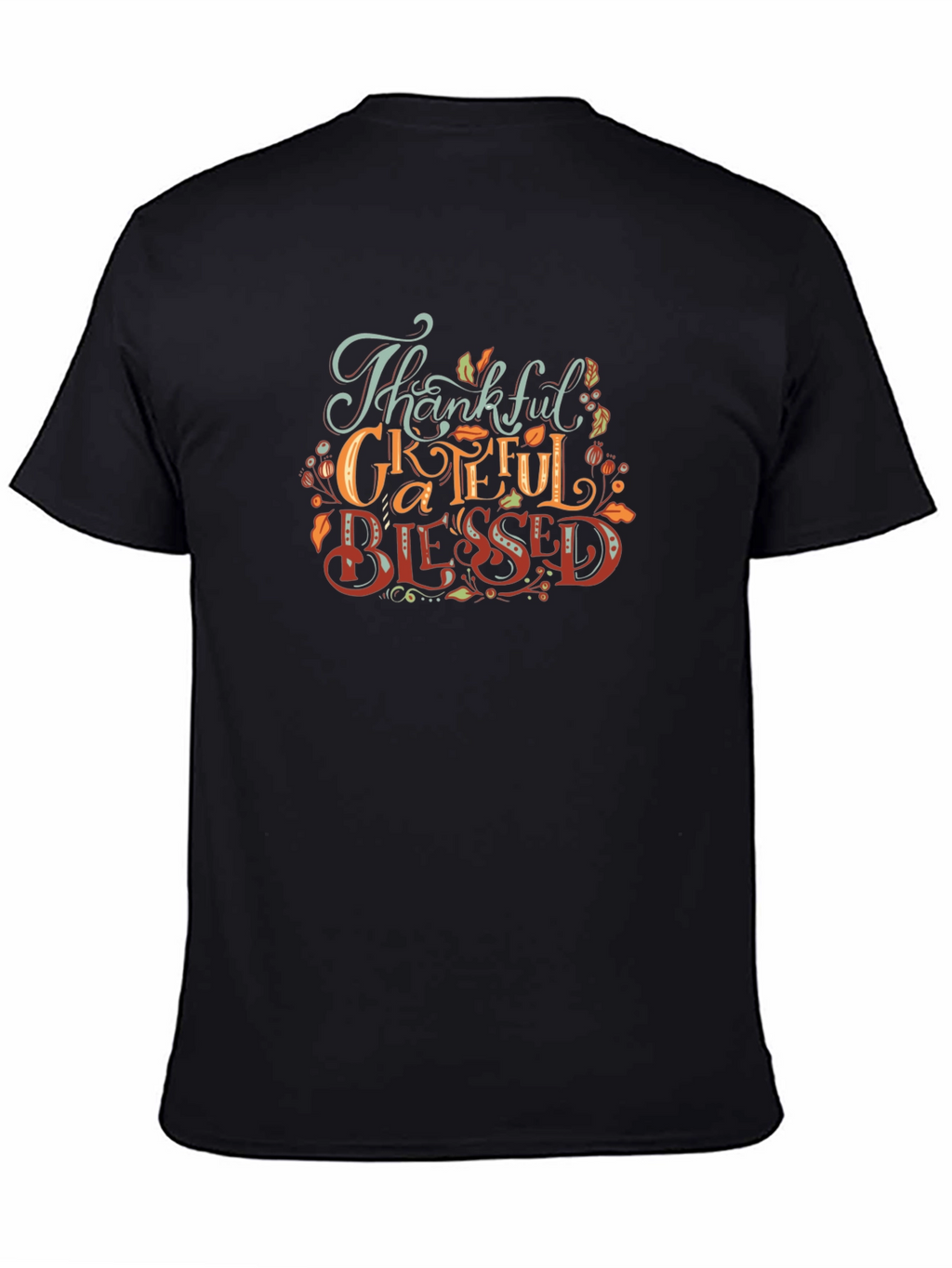 Thankful Grateful Blessed Black T-Shirt