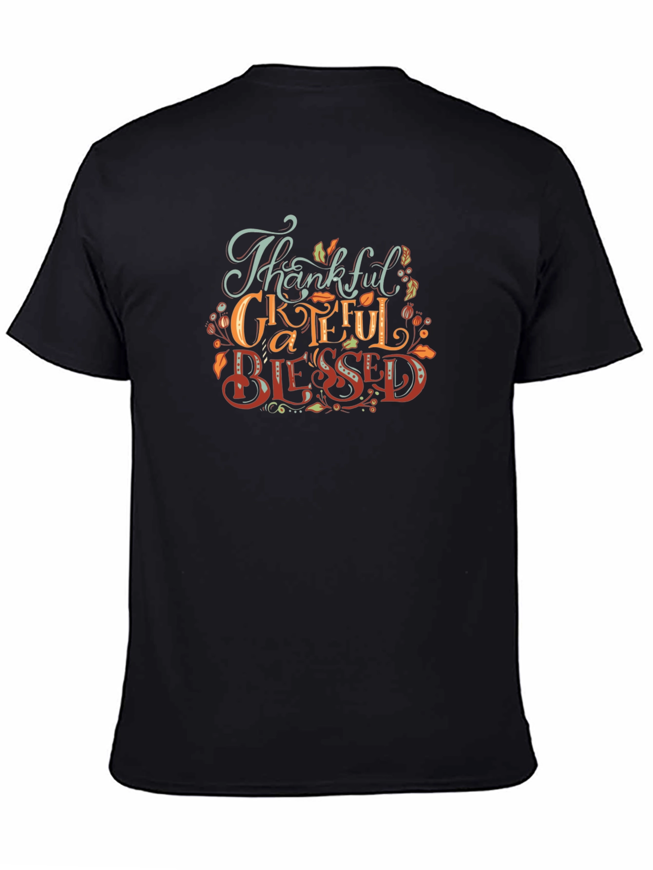 Thankful Grateful Blessed Black T-Shirt