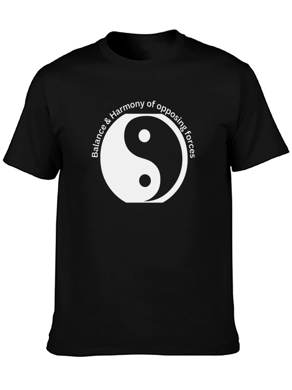Yin Yang Balance Harmony Mens Black T-Shirt