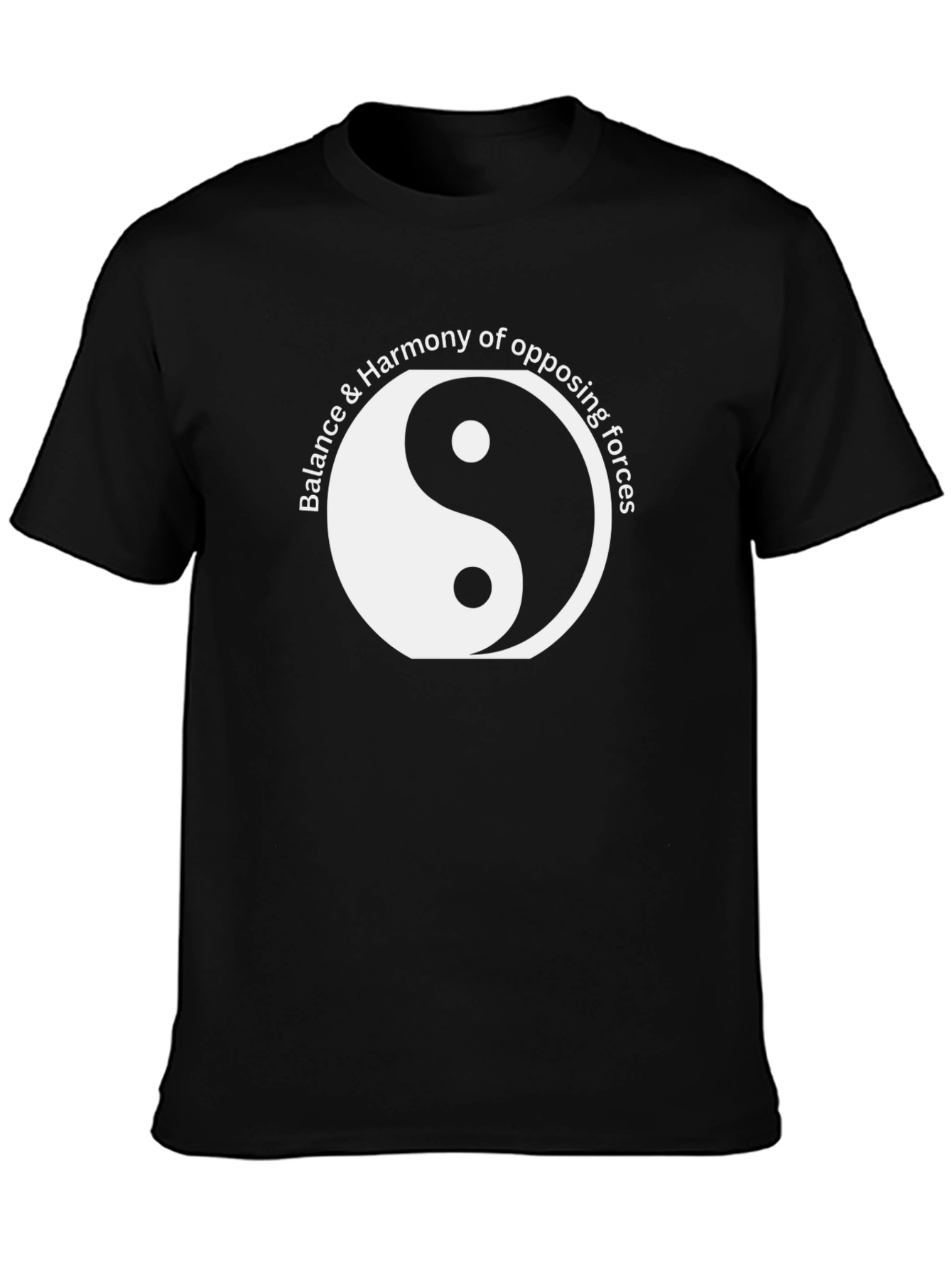 Yin Yang Balance Harmony Mens Black T-Shirt
