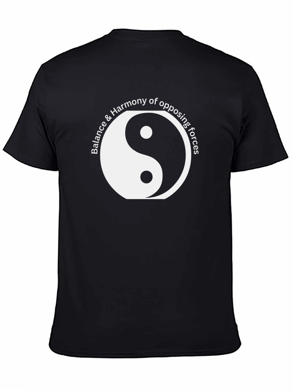 Yin Yang Balance Harmony Mens Black T-Shirt