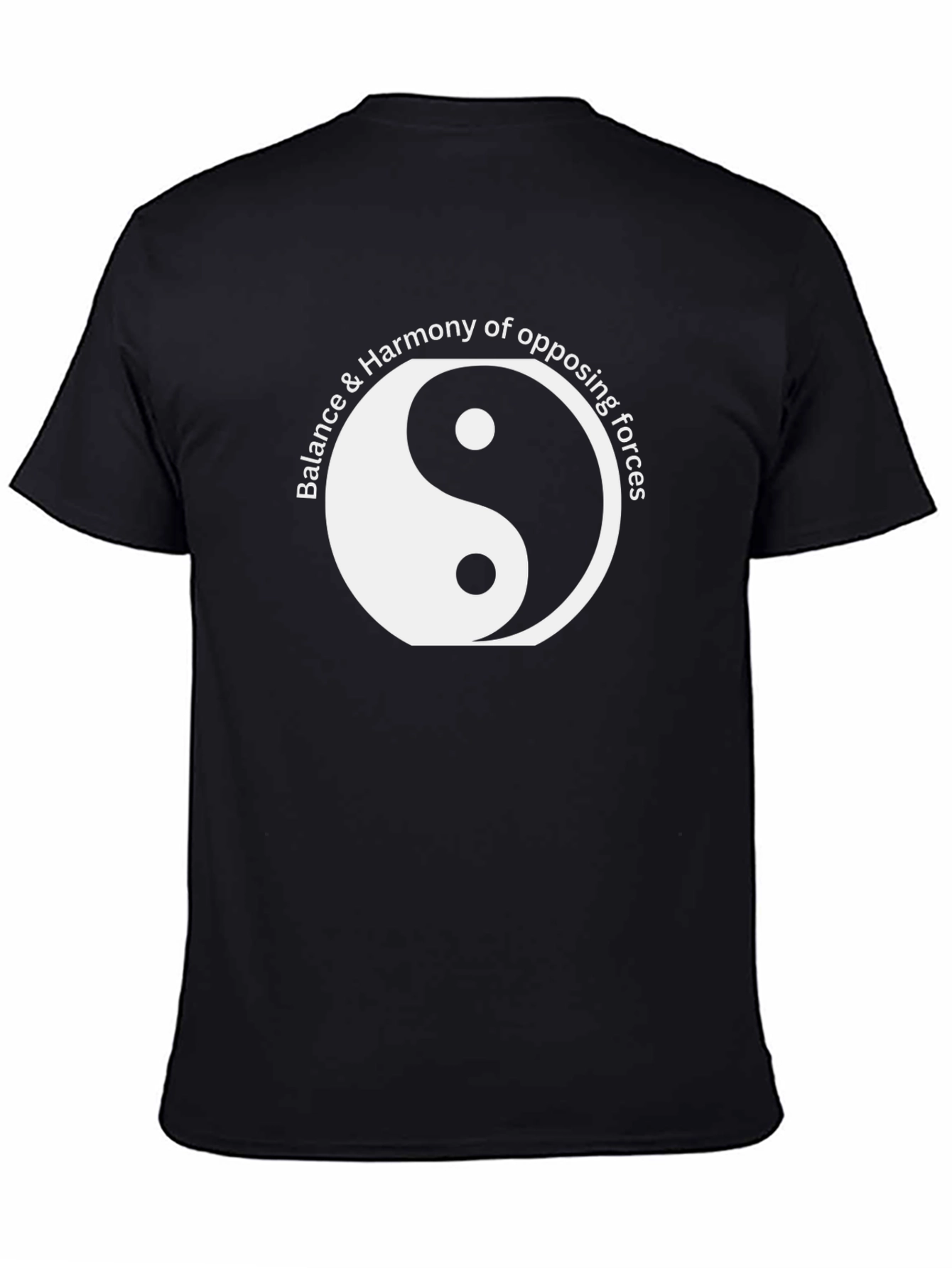 Yin Yang Balance Harmony Mens Black T-Shirt