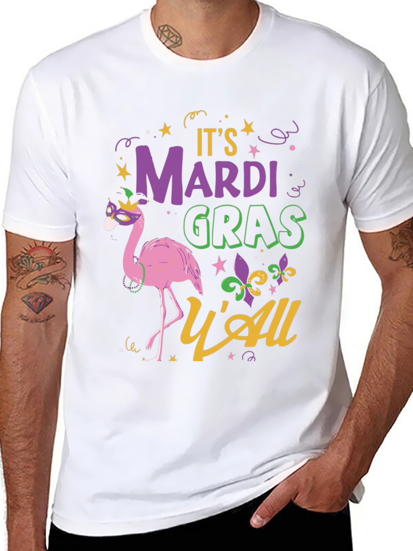 Mardi Gras Flamingo Tee