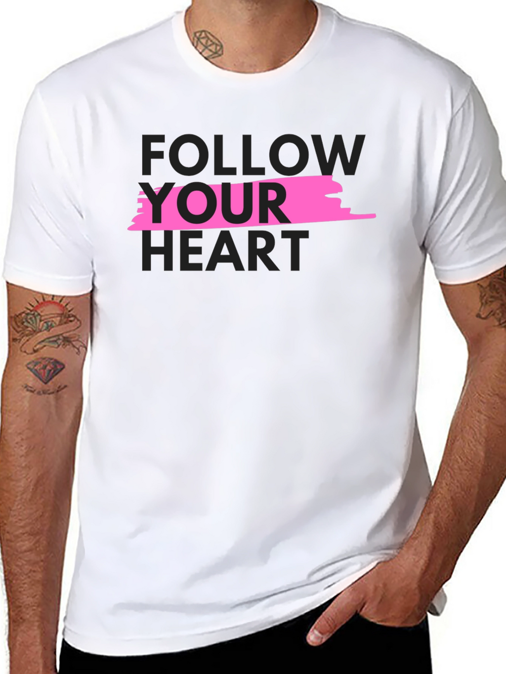 Follow Your Heart Black Graphic Tee