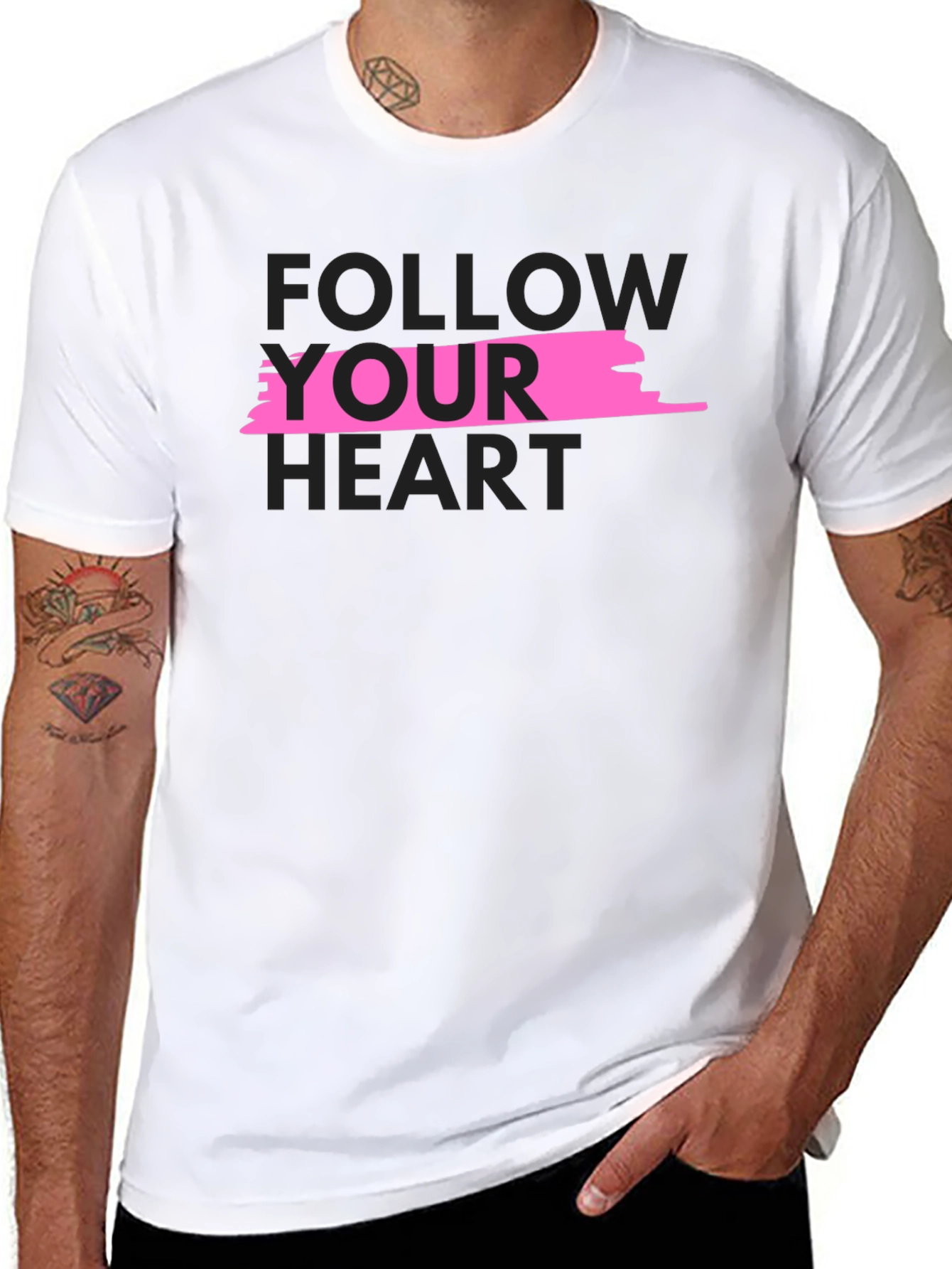 Follow Your Heart Black Graphic Tee
