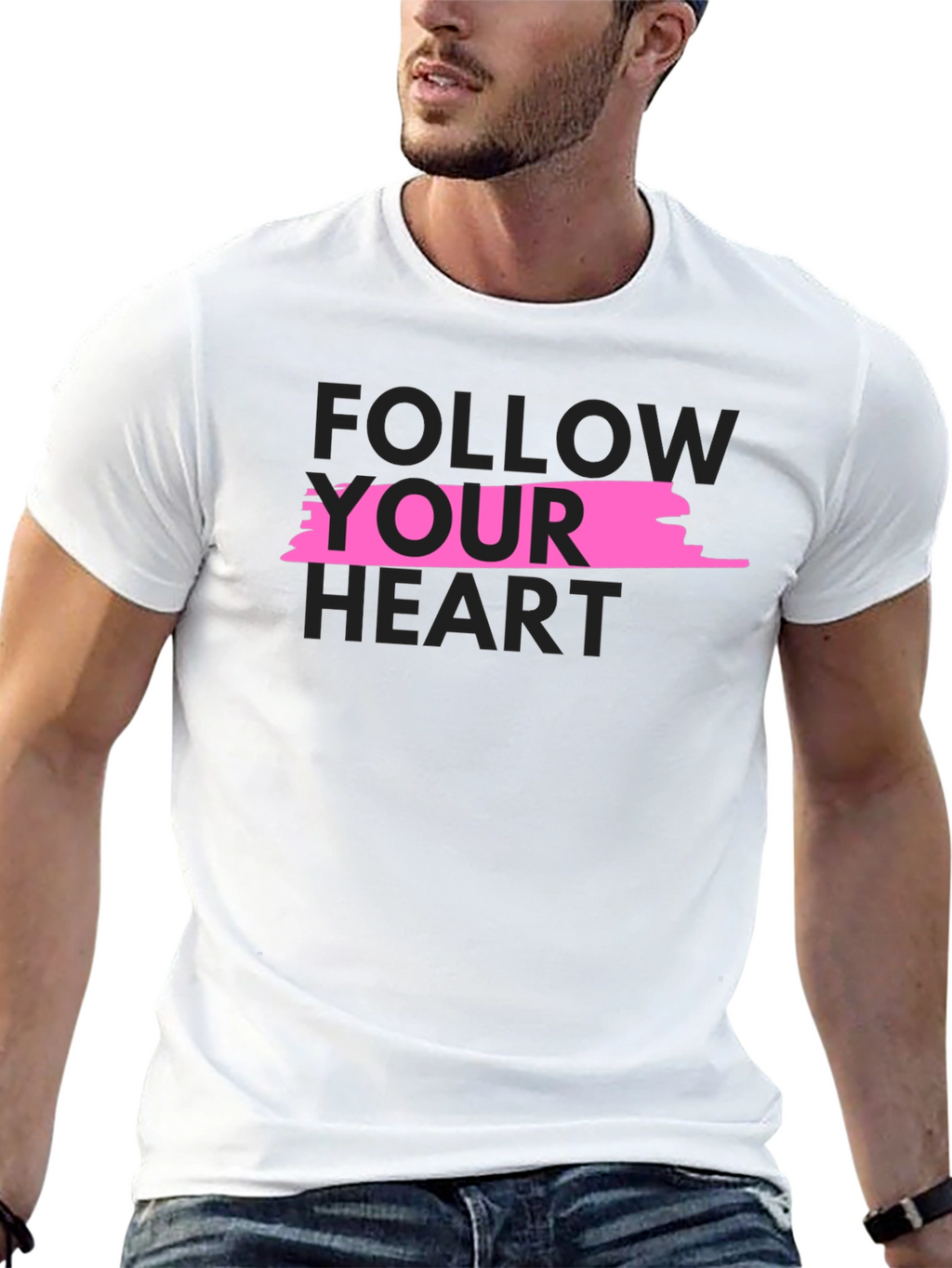 Follow Your Heart Black Graphic Tee