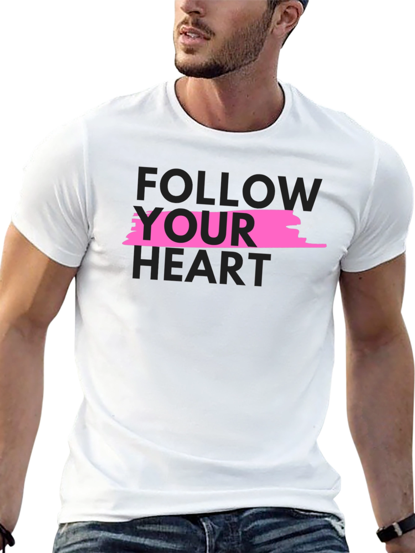Follow Your Heart Black Graphic Tee