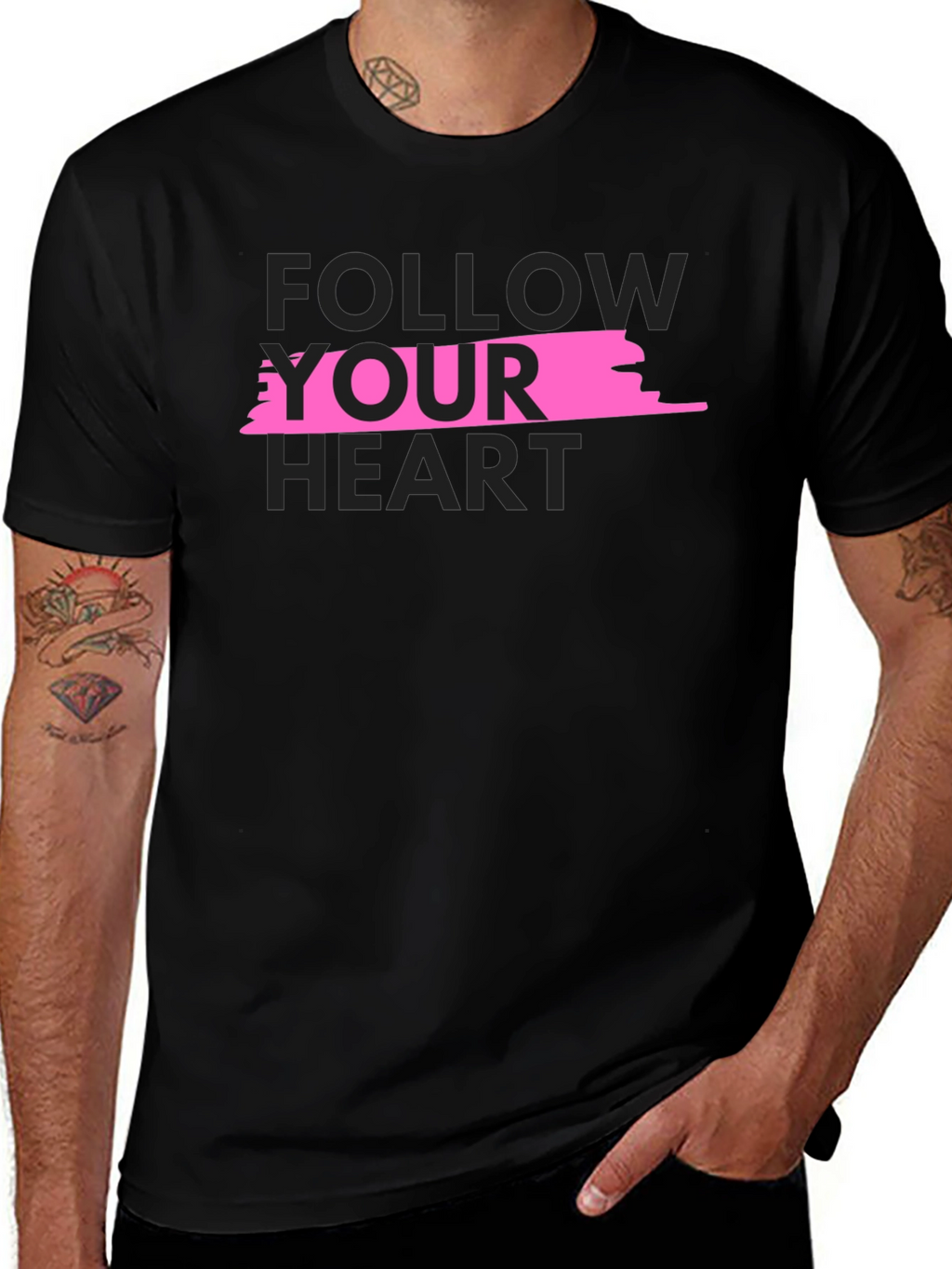 Follow Your Heart Black Graphic Tee