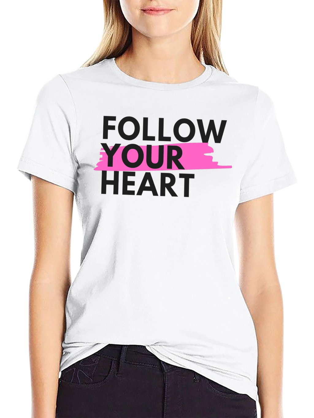 Follow Your Heart Black Graphic Tee