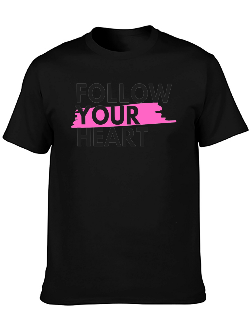 Follow Your Heart Black Graphic Tee