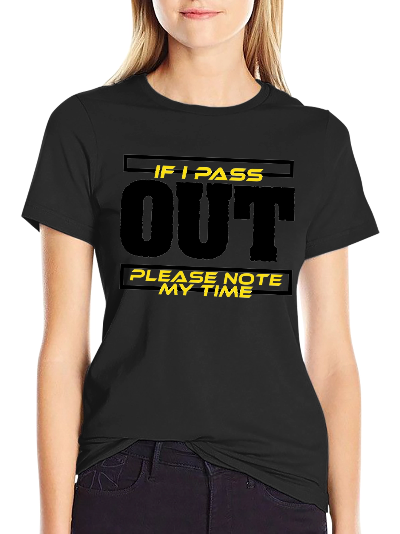 Funny If I Pass Out Note My Time Black T-Shirt