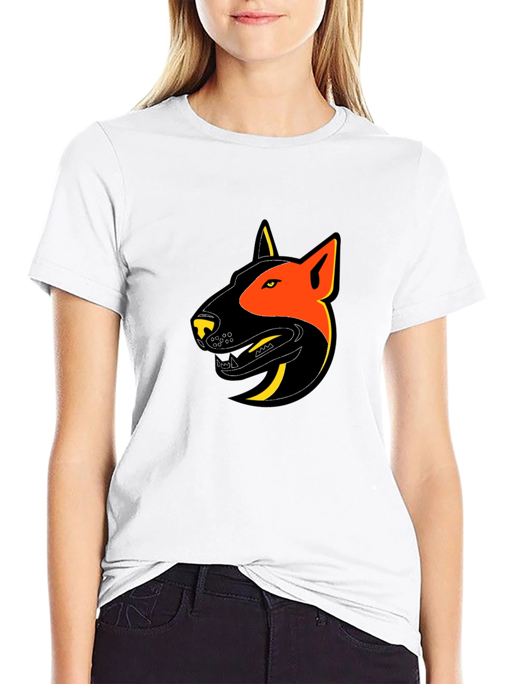 Black T-Shirt with Dog Graphic