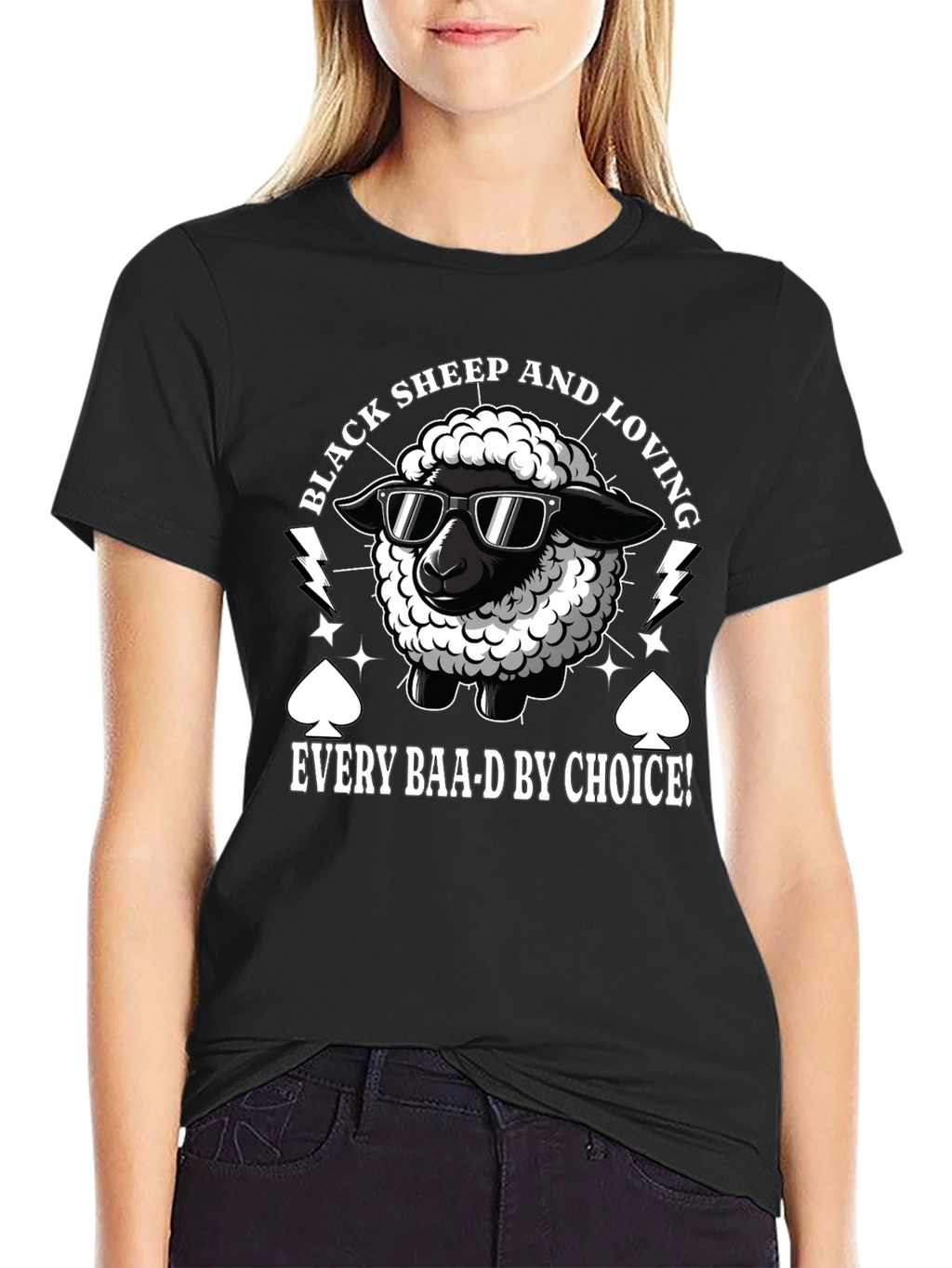 Black Sheep Loving Funny Graphic T-Shirt